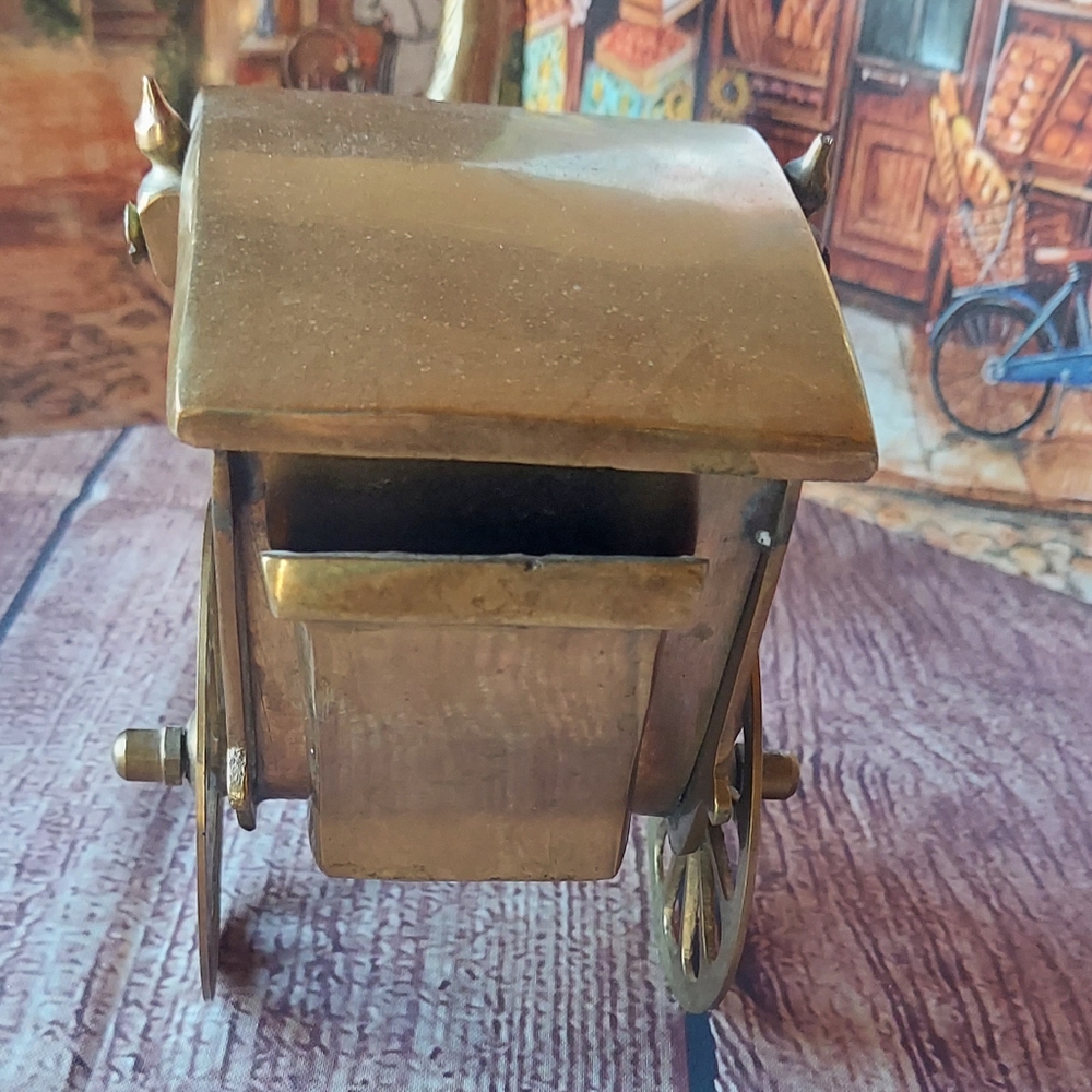 Vintage Solid Brass Horse and Carriage Made In INDIA - Picture 5 of 11